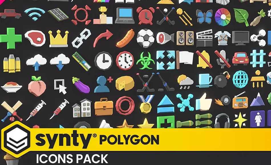 Unity资产 – 低多边形图标资产 POLYGON – Icons Pack