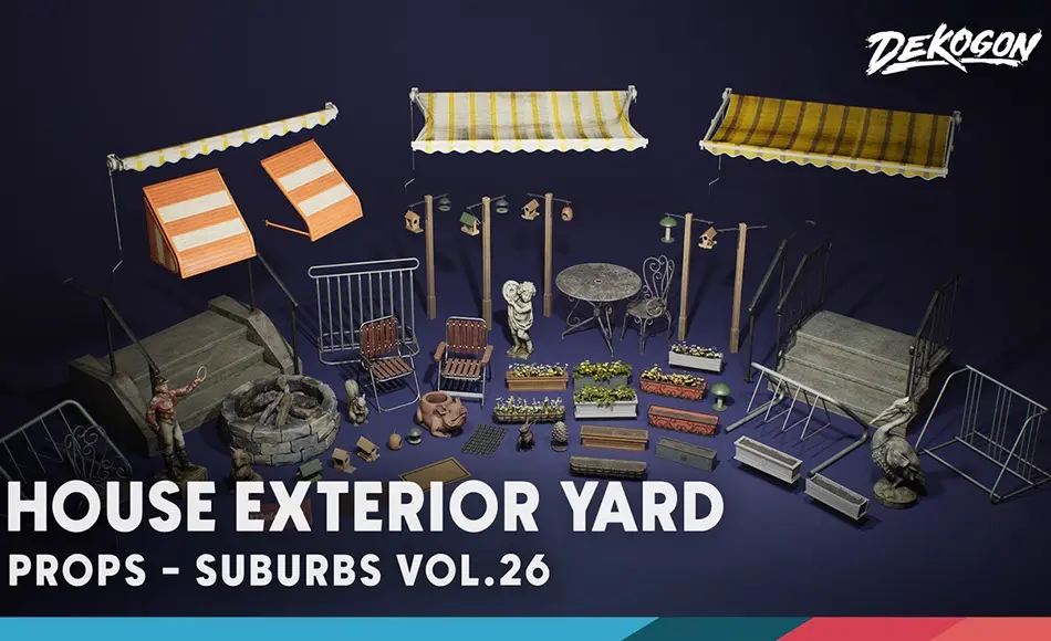【UE5】房屋庭院道具 Suburbs VOL.26 – House Exterior Yard (Nanite and Low Poly) 【UE5】房屋庭院道具 Suburbs VOL.26 – House Exterior Yard (Nanite and Low Poly)