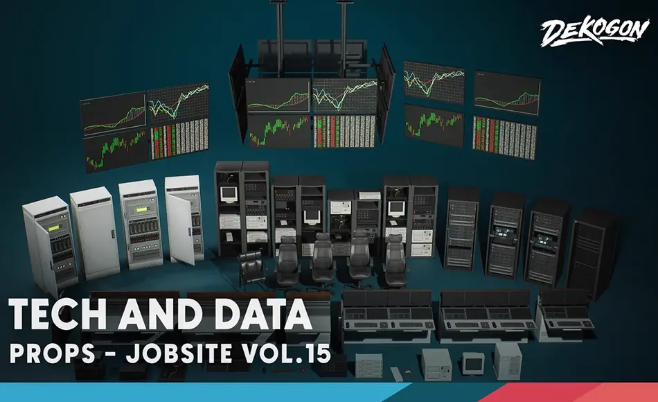 【UE5】工地现场 Jobsite VOL.15 – Tech and Data (Nanite & Low Poly)