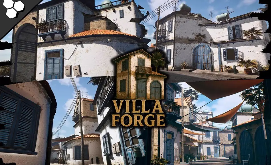 Unity场景 – 模块化别墅 Villa Forge (Modular House, Modular Building, Modular Villa, Coastal Town, Town)