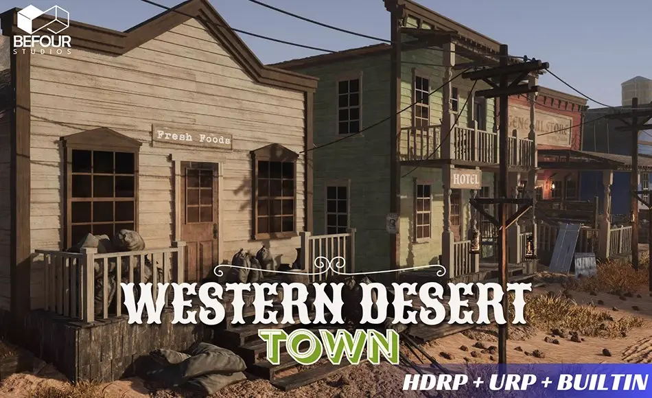 Unity场景 – 西部沙漠城镇环境 Western Desert Town Environment Unity场景 – 西部沙漠城镇环境 Western Desert Town Environment