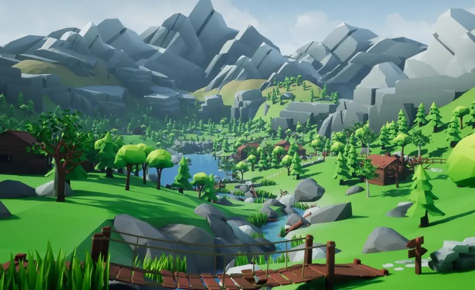 【UE5】风格林地包 Lowpoly Style Woodlands Pack