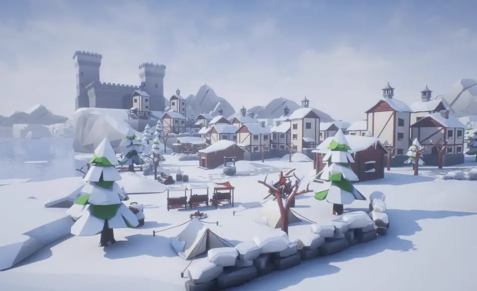 【UE5】风格冬季环境 Lowpoly Style Winter Environment