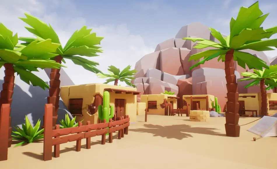【UE5】风格化沙漠环境 Lowpoly Style Desert Pack