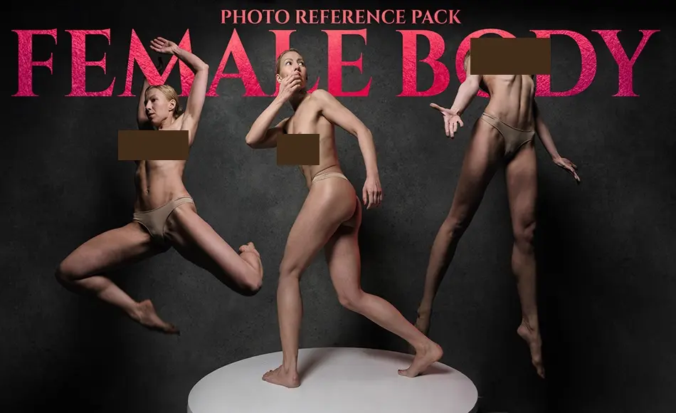 1071 张女性动态姿势照片参考 A Female Body Photo Reference Pack for Artists 1071 JPEGs noAI