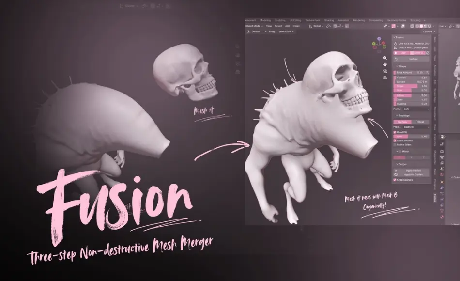 Blender插件 – 模型合并系统 Fusion