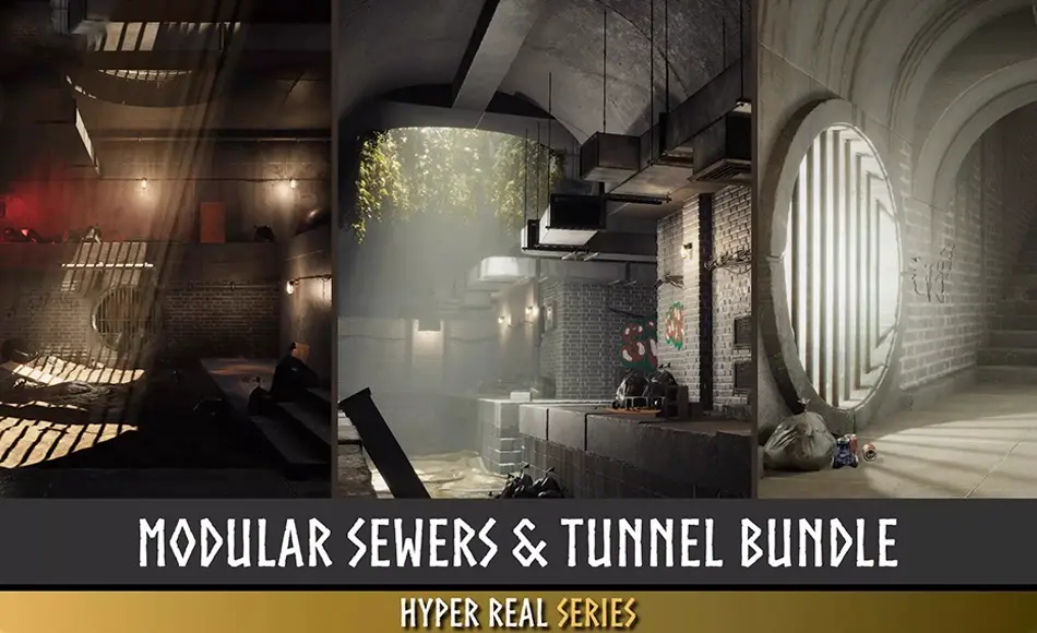 Unity场景 – 模块化污水管道和隧道 Modular Sewers & Tunnels (Modular Sewers, Modular Tunnels, Modular Corridor)