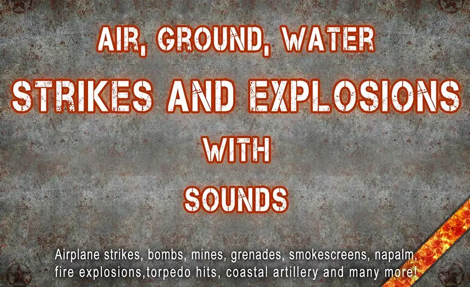 Unity音效 – 爆炸音效 Air, Ground, Water Strikes and Explosions with Sounds Unity音效 – 爆炸音效 Air, Ground, Water Strikes and Explosions with Sounds