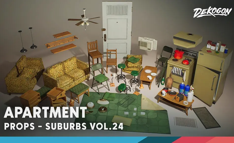 【UE5】公寓资产 Suburbs VOL.24 – Apartment (Nanite and Low Poly)