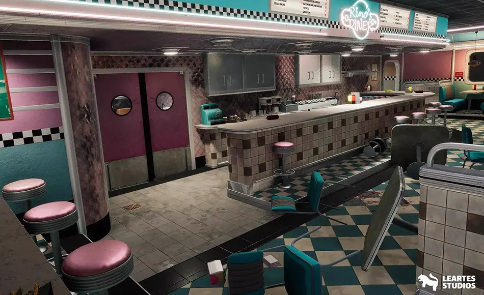 Unity场景 – 美式餐厅内部场景 Rino’s Diner Environment ( Rinos Diner American Interior Diner USA )