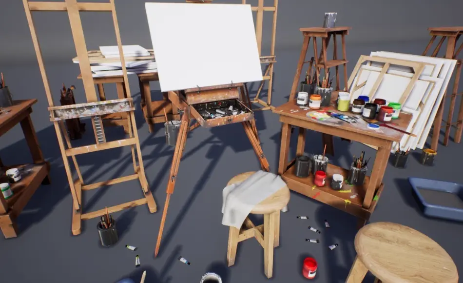 【UE5】高品质绘画艺术用品 High Quality Painting Art Supplies