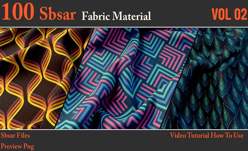 100 套布料智能材质 100 SBSAR Files Fabric Materials VOL 02 + Video How To Use 100 套布料智能材质 100 SBSAR Files Fabric Materials VOL 02 + Video How To Use