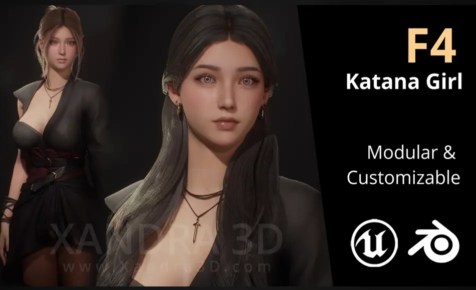【UE5】武士刀少女 F4 Katana Girl Satomi