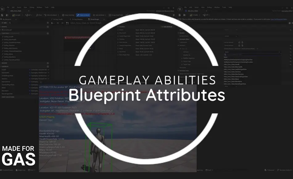 UE5插件 – 游戏能力系统插件 Gameplay Blueprint Attributes UE5插件 – 游戏能力系统插件 Gameplay Blueprint Attributes