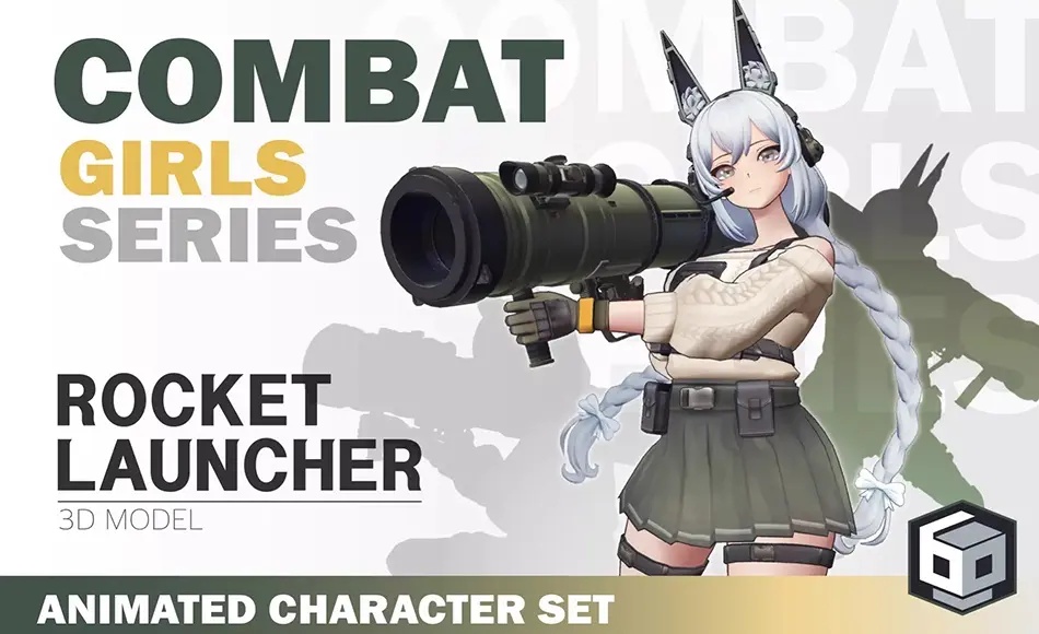 Unity角色 – 战斗少女角色 CombatGirls_RocketLauncherCharacterPack