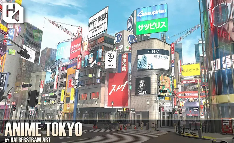 Unity场景 – 卡通动漫东京街景 Anime Tokyo (Japanese City)