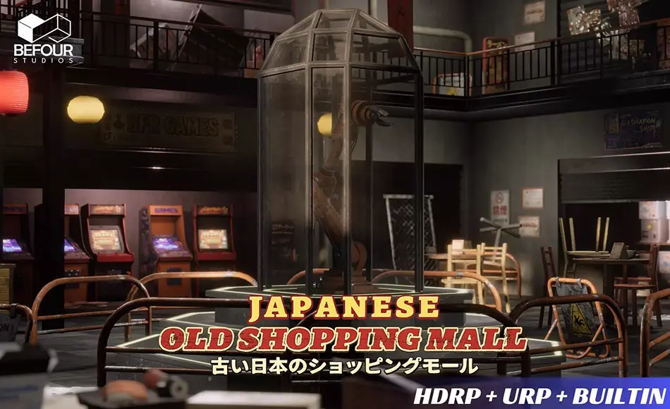 Unity场景 – 日本老旧购物中心环境 Japanese Old Shopping Mall Environment (Modular, Asian, Abandoned)