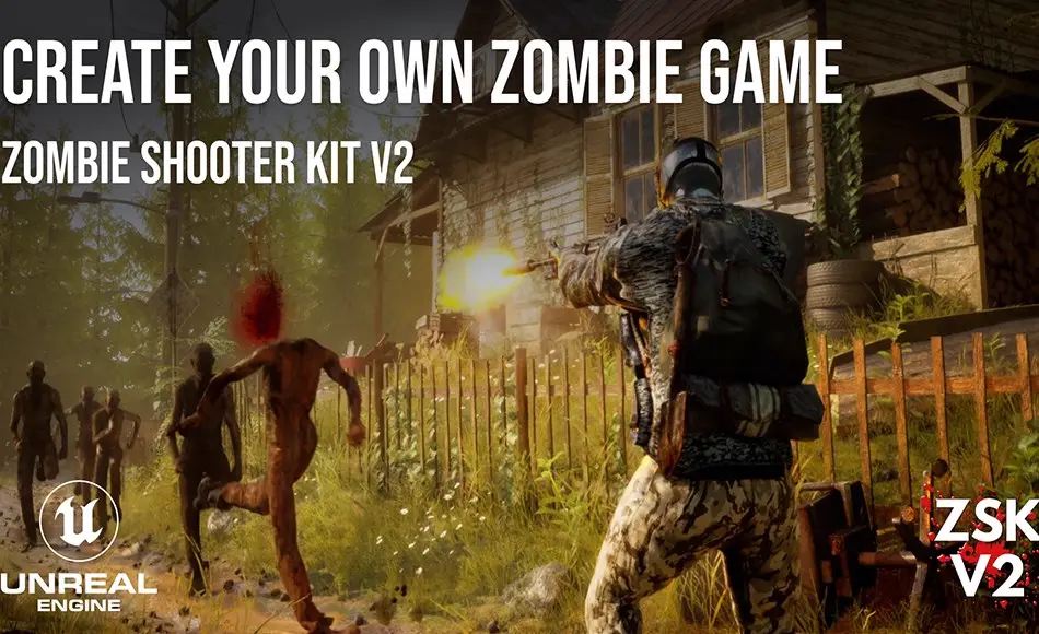 【UE5】 僵尸射击游戏开发模板 Zombie Shooter Kit v2.11.1 – UNREAL ENGINE 5 Starter Pack