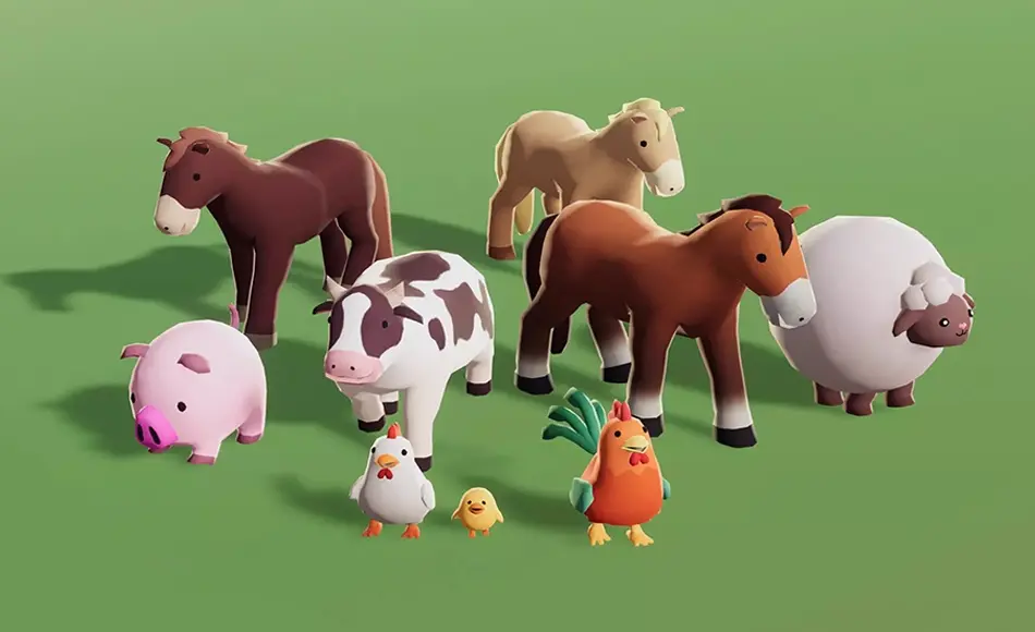 Unity资产 – 农场动物可爱系列 Farm Animals Pack Cute Series