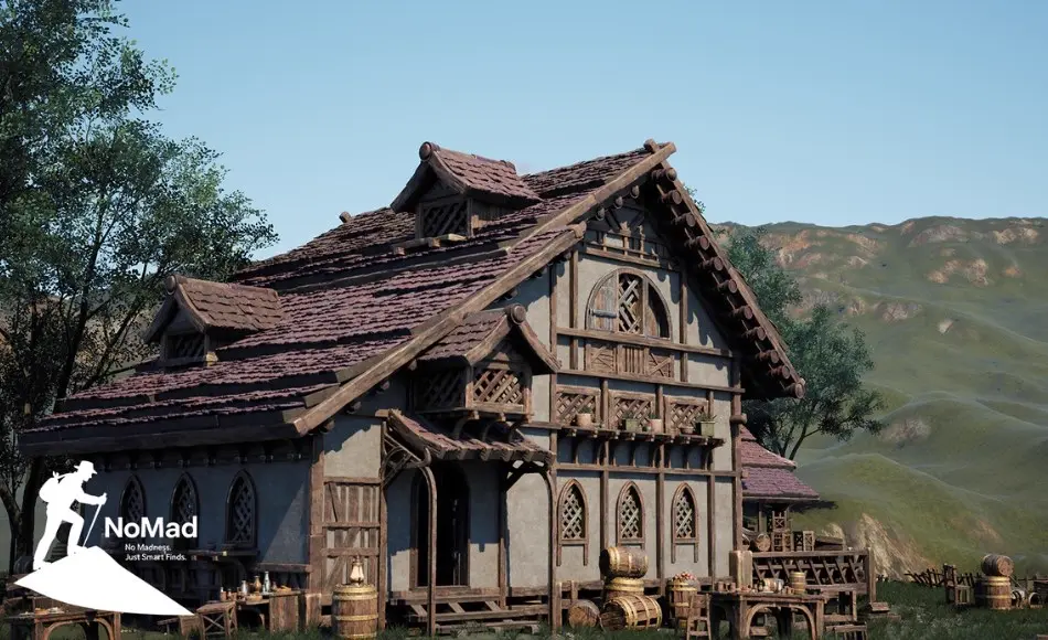 【UE5】模块化湖畔村庄住宅 Modular Lakeside Village House