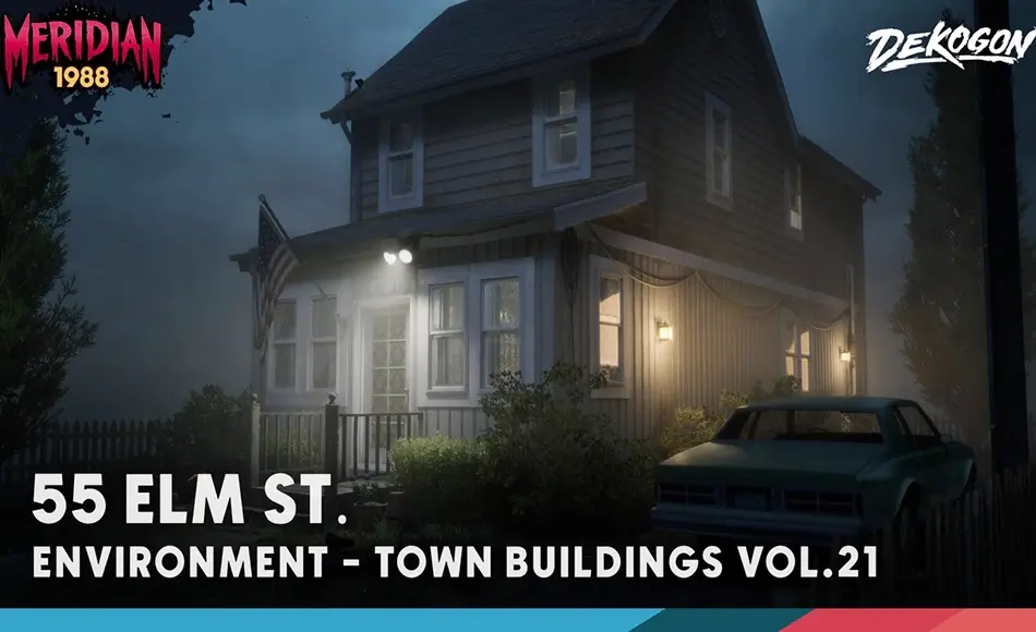 【UE5】模块化榆树街环境 Meridian 1988: 55 Elm Street – Modular Environment (VOL 21)