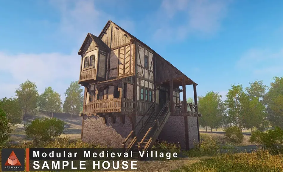 Unity资产 – 模块化中世纪村庄 Modular Medieval Village – Sample House