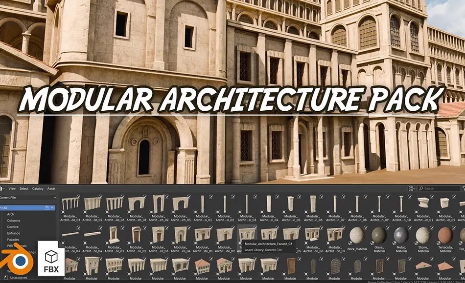 模型资产 – 模块化建筑资产包 Modular Architecture Asset Pack **