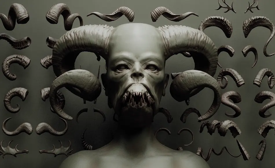 Zbrush模型 – 60 组高精度动物角模型 HORNS – 60 Horns, Antlers, Frills & Horn Sockets IMM + VDM Zbrush模型 – 60 组高精度动物角模型 HORNS – 60 Horns, Antlers, Frills & Horn Sockets IMM + VDM