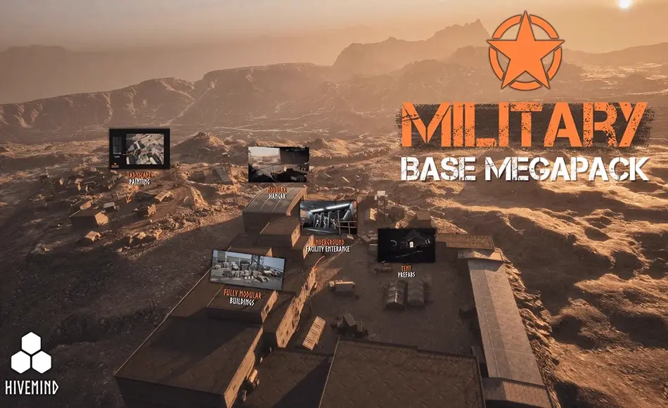【UE5】军事基地超级包 Military Base Megapack (Modular Military Base, Military Facility, Outpost, Army)