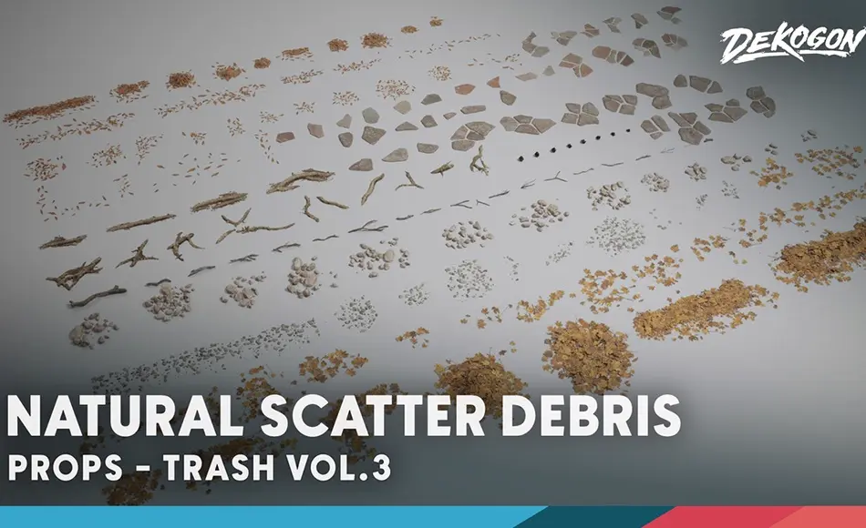 【UE5】地面垃圾 TRASH VOL.3 – Natural Ground Scatter Debris