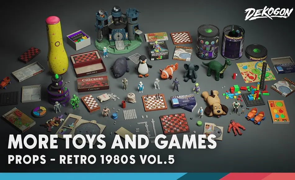 【UE5】复古玩具道具 Retro 80’s VOL.5 – MORE Toys & Games (Nanite and Low Poly) 【UE5】复古玩具道具 Retro 80’s VOL.5 – MORE Toys & Games (Nanite and Low Poly)