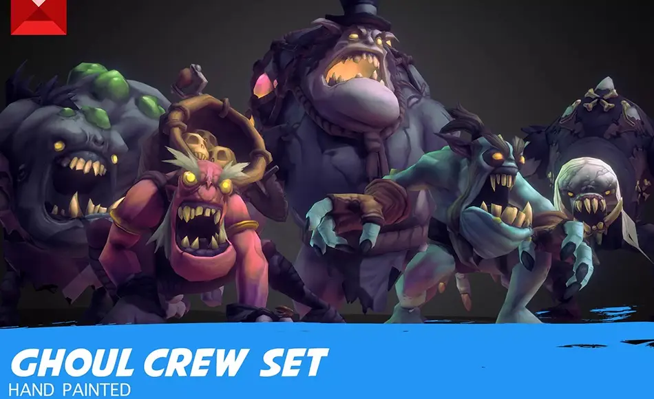 Unity角色 – 食尸鬼游戏角色 Ghoul Crew – Hand Painted