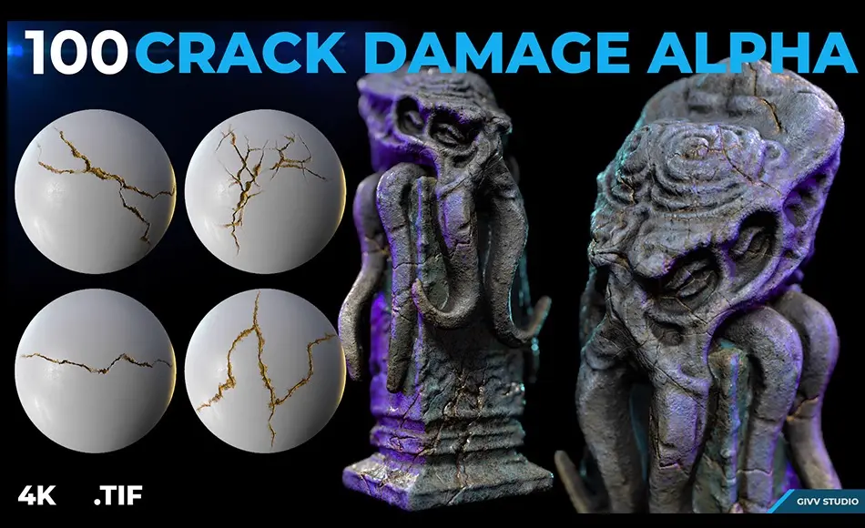 100 种裂纹笔刷 100 Crack Damage Alpha