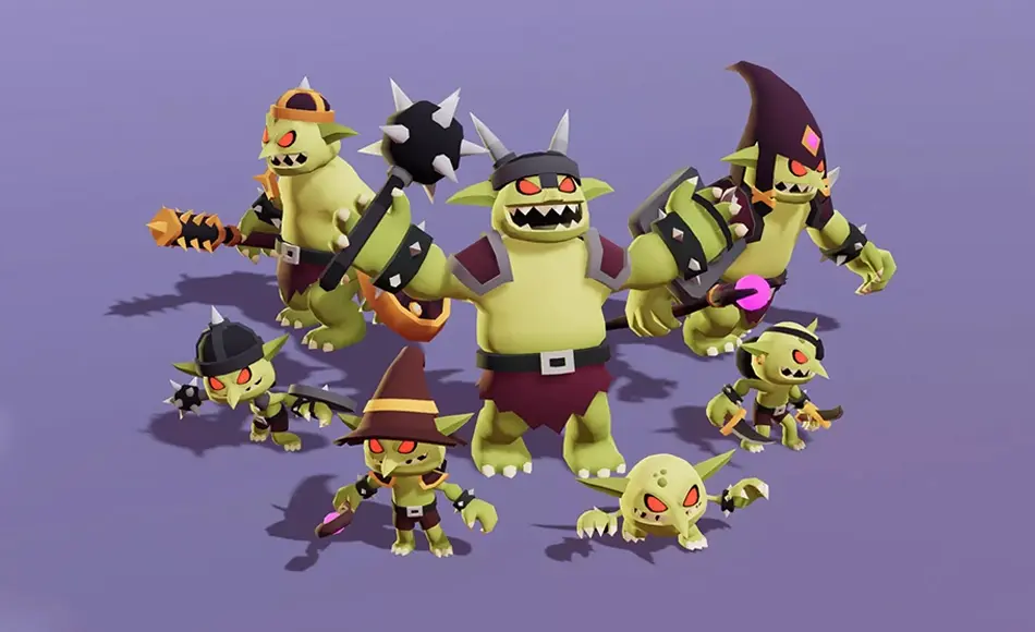 Unity角色 – 模块化哥布林士兵角色 Goblin Trooper Giant Evolution Modular Pack Cute Series