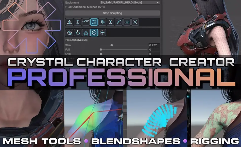 Unity插件 – Crystal Character Creator Professional | Sculpt any Model & GC2 Integration Unity插件 – Crystal Character Creator Professional | Sculpt any Model & GC2 Integration