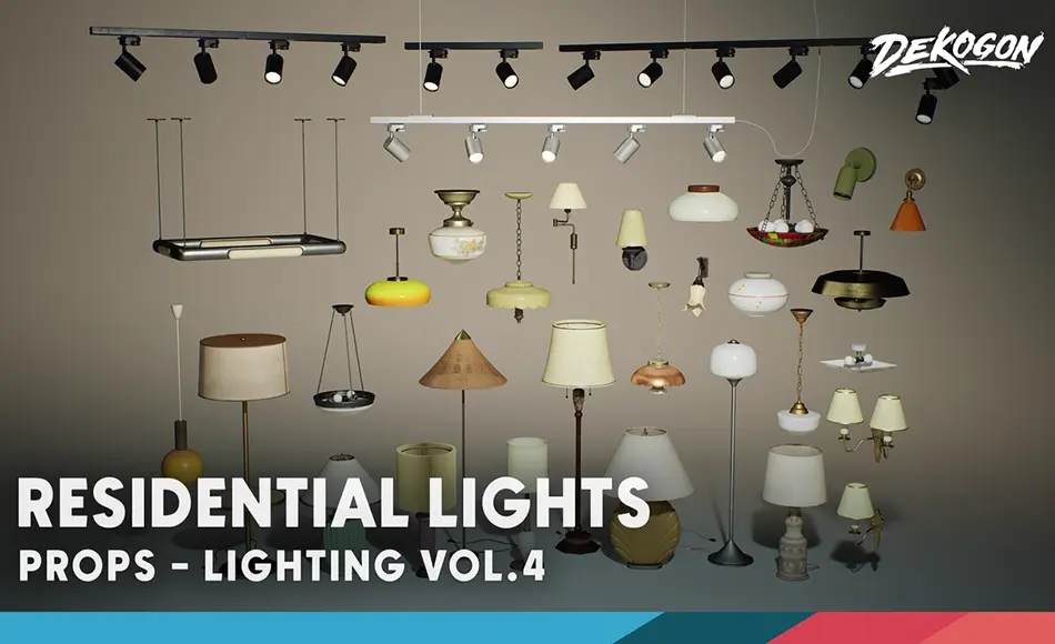 【UE5】室内灯具 Lighting VOL.4 – Residential (Nanite and Low Poly)
