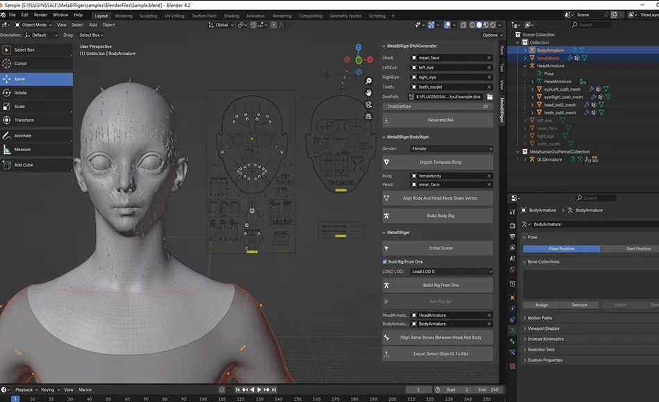 Blender插件 – 桥接插件 MetaBlRiger Blender Addon