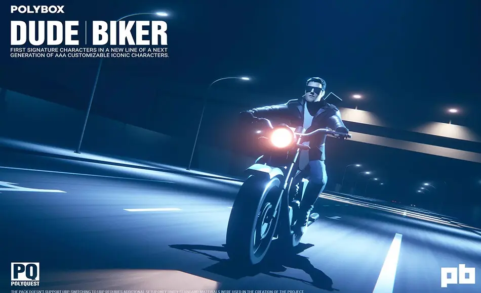 Unity角色 – Polyquest Heroes: Cop I Biker