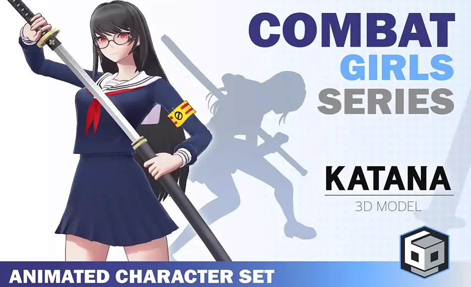 Unity动画 – 战斗少女角色包 CombatGirls_KatanaCharacterPack