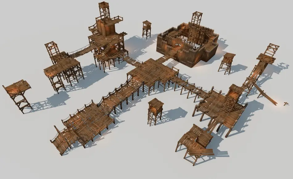 【UE5】模块化木制套装 Modular Wooden Set