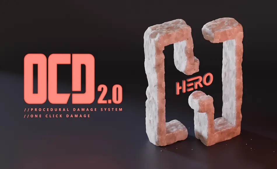 【更新】Blender插件 – 破碎插件 Ocd (One Click Damage)