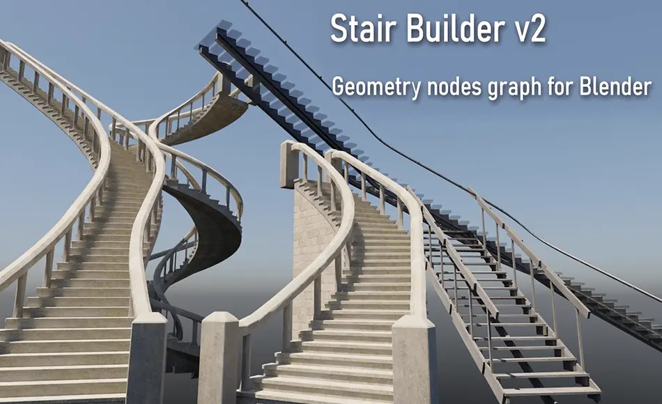 Blender插件 – 楼梯构建插件 Stair Builder