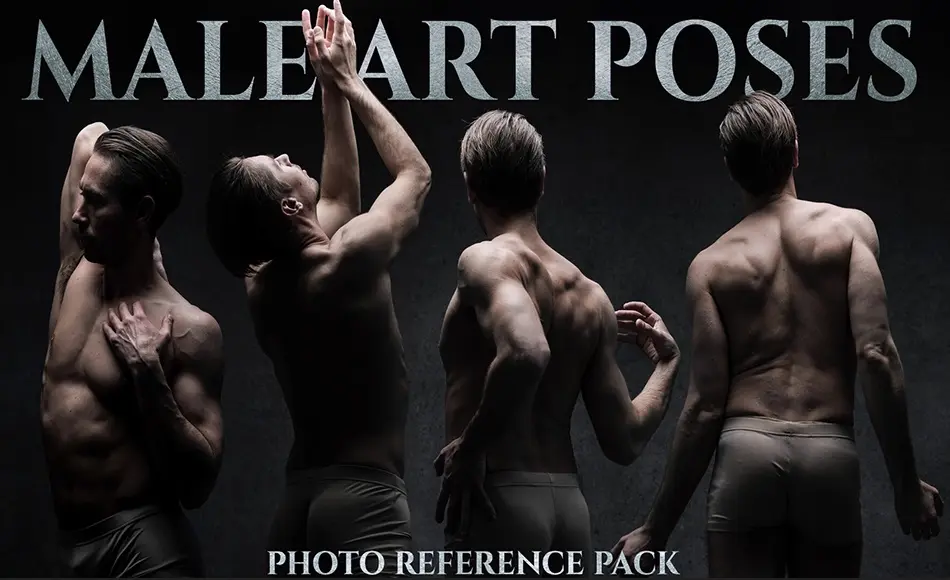 664 张男性艺术动态姿势造型参考图片 A Male Art Poses- Photo reference pack for artists 664 JPEGs
