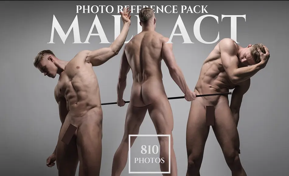 810 张男性动态姿势参考照片 A Male Act – Reference Photo Pack For Artists 810 JPEGs noAI
