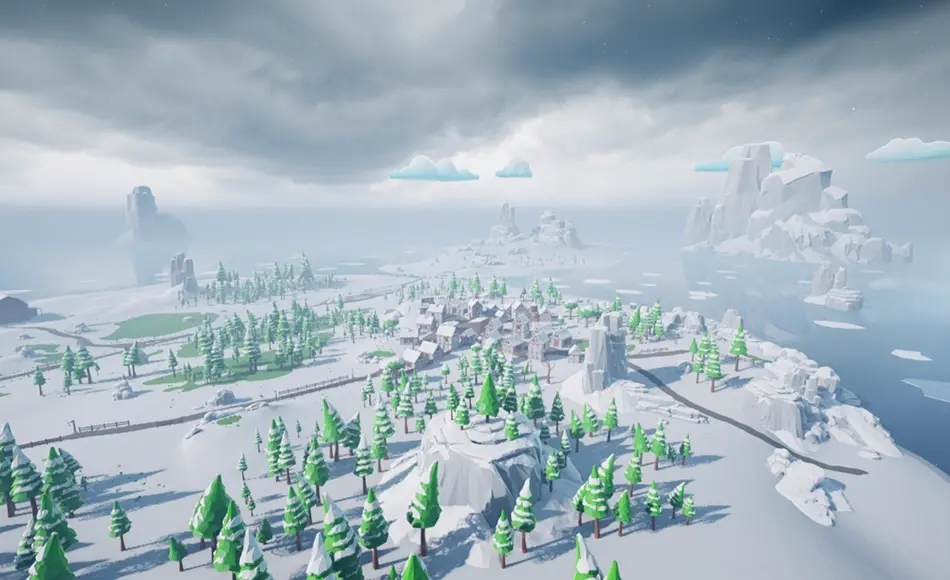 【UE5】风格化冬季环境 Low Poly Village – Stylized Winter Environment