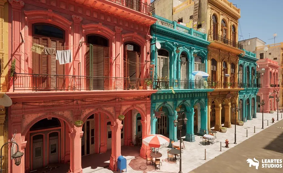 【UE5】街道场景 Havana Street Environment ( Havana Cuba Streets 3d Environment Exterior Havana )