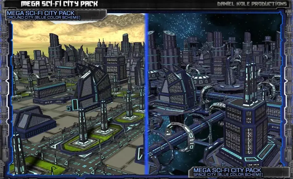 Unity资产 – 科幻城市包 Mega Sci-Fi City Pack