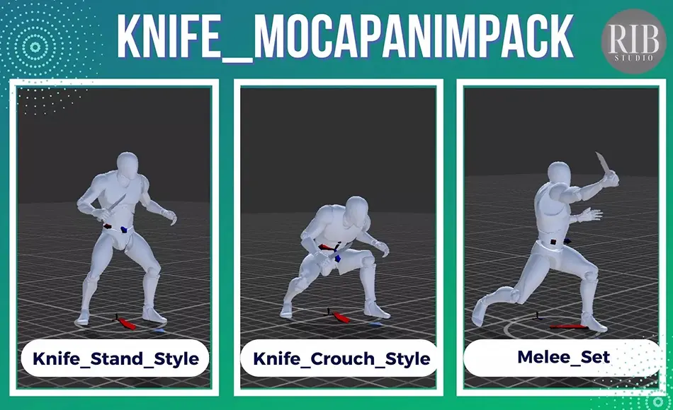 Unity动画 – 匕首格斗动画 Knife_MocapAnimPack_1.1 Unity动画 – 匕首格斗动画 Knife_MocapAnimPack_1.1