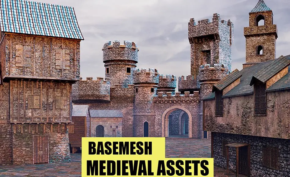 中世纪模型资产 BaseMesh: MEDIEVAL Assets+Texture Vol 2