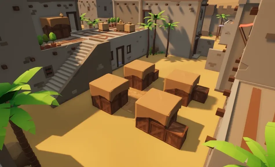 【UE5】风格化沙漠地图 Low Poly FPS Map Vol.2 – Shooter Desert City Map
